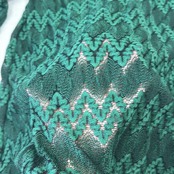 Free People Green Mock Neck Bishop Sleeve Dress - Picture 5 of 11